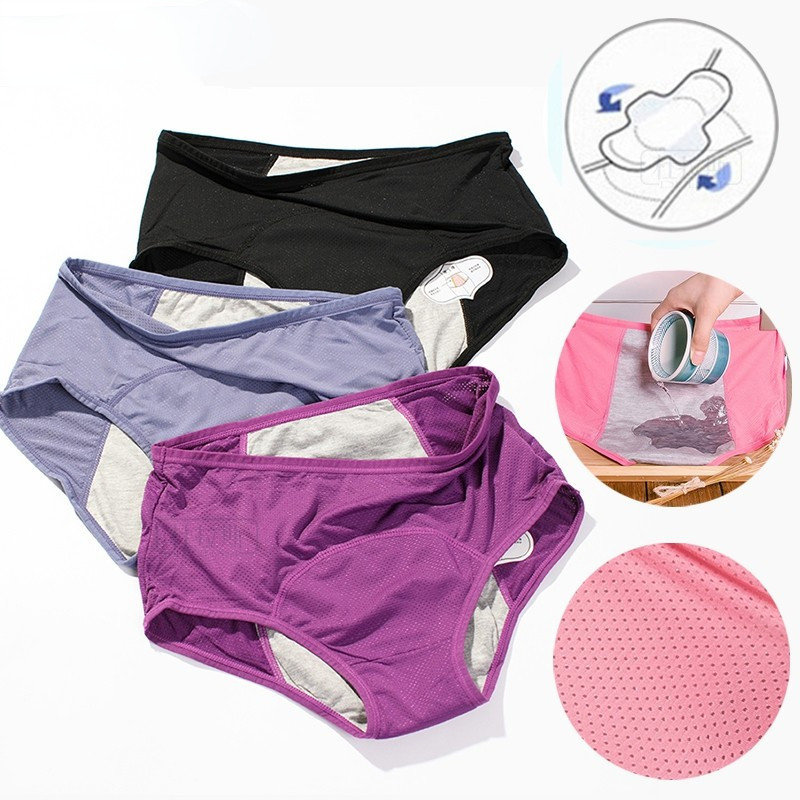 5 Pçs Calcinha De Período Menstrual Feminino À Prova De Vazamento Conforto Incontinência Briefs Cintura Alta Roupa Inter