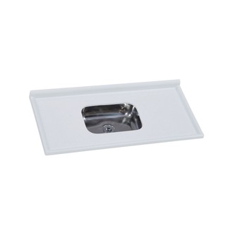 Pia de Cozinha em Mármore Sintético com Cuba em Aço Inox 120cmx55cm Aj Rorato Gelo em Oferta na Shopee