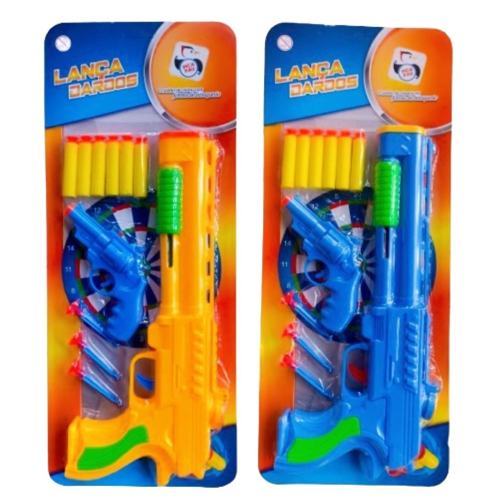 Arminha Brinquedo Espingarda Pistola Lança Dardo Kit 2 unid