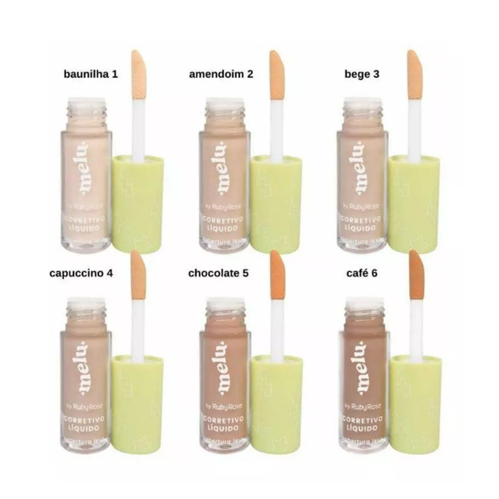 Corretivo Líquido Cobertura Leve Melu by Ruby Rose HB-8104 em Oferta na Shopee