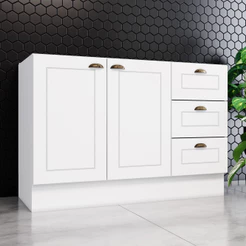 Balcão de Cozinha 120 Cm 2 Portas 3 Gavetas Amy Casa 812