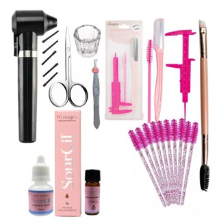 Kit sobrancelha henna sourcil iniciante mixer misturador pincel escovinha navalha tesoura paquimetro em Oferta na Shopee