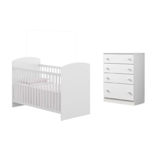 Berço e Cômoda Multimóveis João e Maria FG2810 Branco em Oferta na Shopee