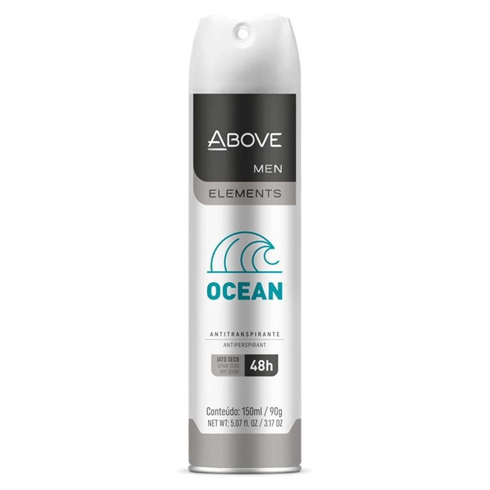 ABOVE MEN ELEMENTS DESODORANTE AEROSSOL OCEAN COM 150ML em Oferta na Shopee