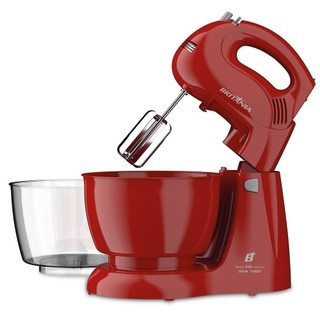 Batedeira Britânia Perola 550 Cristal Duo Turbo | 4 Velocidades, 2 Tigelas, 500W, Vermelho em Oferta na Shopee