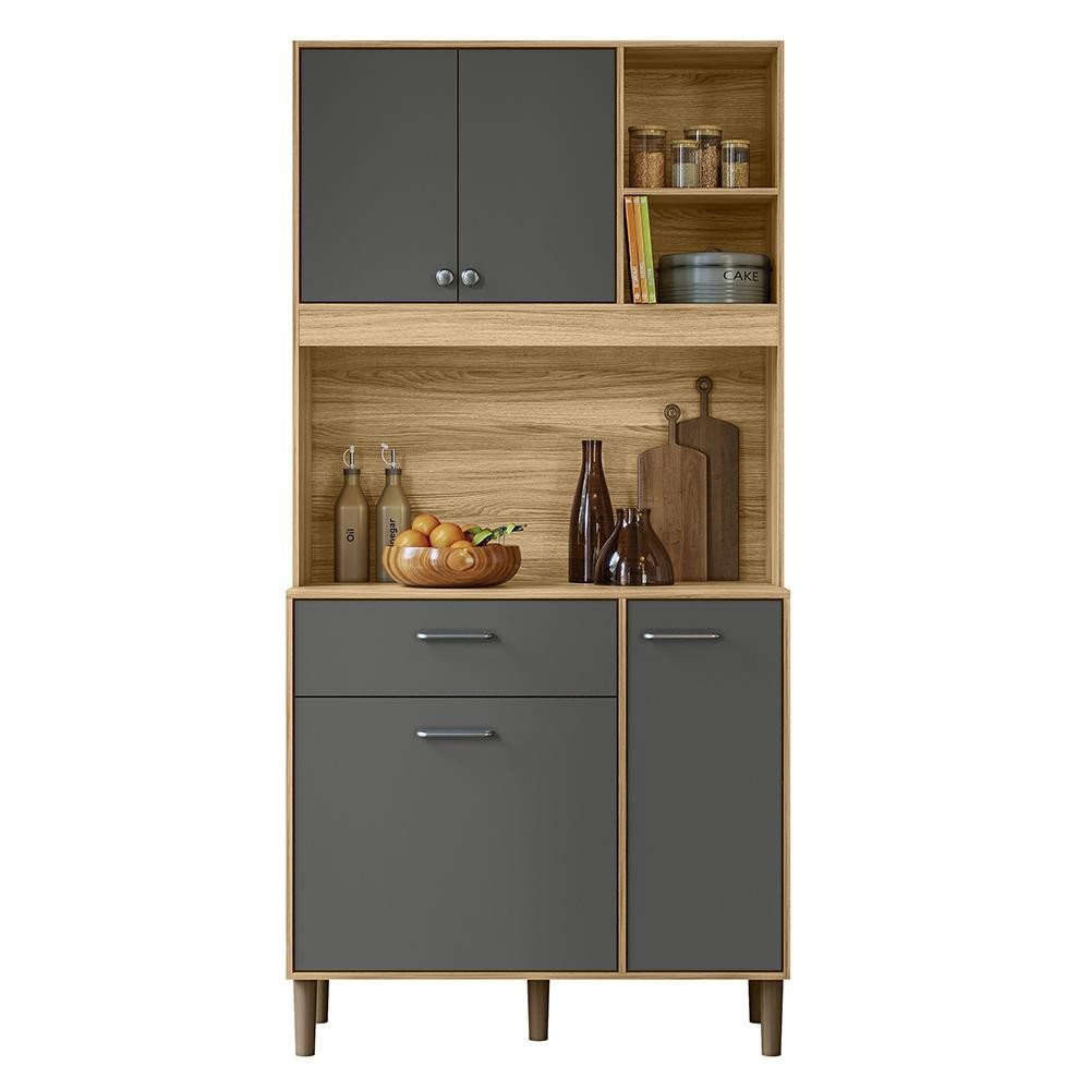 Armario de Cozinha Erva Doce 90 cm 6 Portas e 1 Gaveta em Oferta na Shopee