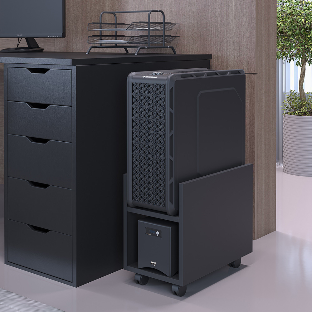 Suporte Para Cpu E Nobreak Com Rodízios Guide L03 Preto - Lyam Decor em Oferta na Shopee