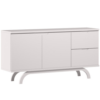 Aparador Buffet Para Sala de Jantar 2 Portas 2 Gavetas Vicky N01 Off White - Lyam Decor em Oferta na Shopee