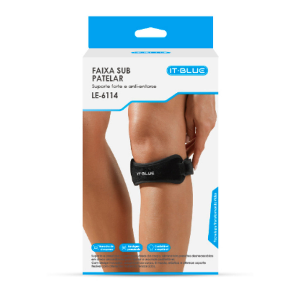 Joelheira Ajustável Com Faixa Tira Sub Patelar Neoprene