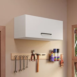Armário Aéreo Multiuso 80cm 1 Porta Basculante Branco Agata Madesa