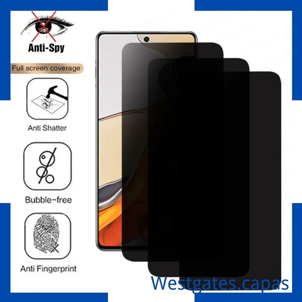 Película De 3D Vidro Privacidade Anti Spy Compativel Redmi 12/C Poco F5/X6 /X6pro Note 13/13pro/12 /G24 A35 A05 A15 A25 em Oferta na Shopee