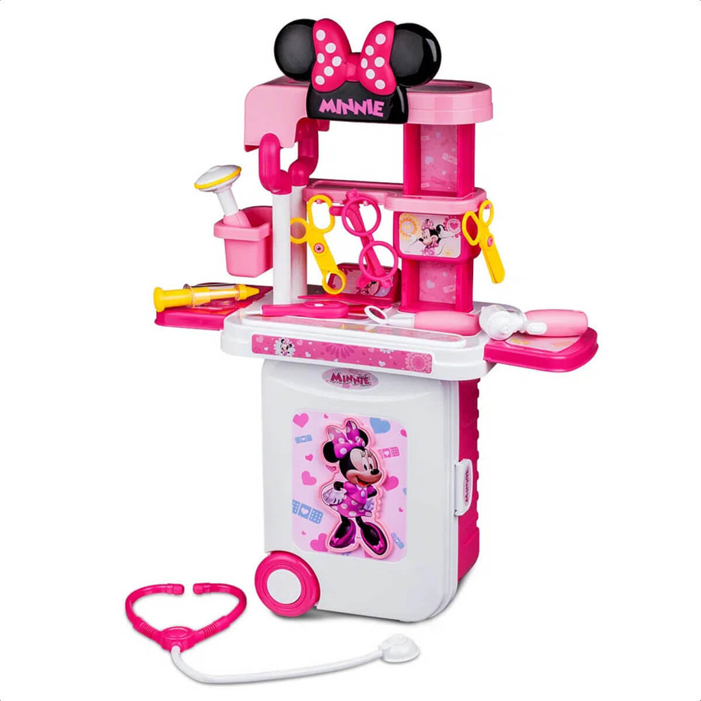 Maleta de Viagem Minnie Médico Play Set 3 em 1 Multikids - BR1296 - Mom & Baby