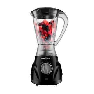 Liquidificador Britânia Black | Copo de Plástico, 4 Velocidades + Pulsar, 600W, Preto