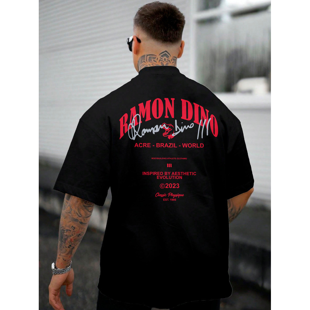 Camisa Camiseta Oversized Grande Musculação Algodão Casual Treino Academia Ramon Confortavel