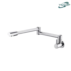 YESOP Torneira Cozinha De Parede Articulável Dobrável Inox Cromado Prata 40cm Gourmet Premium