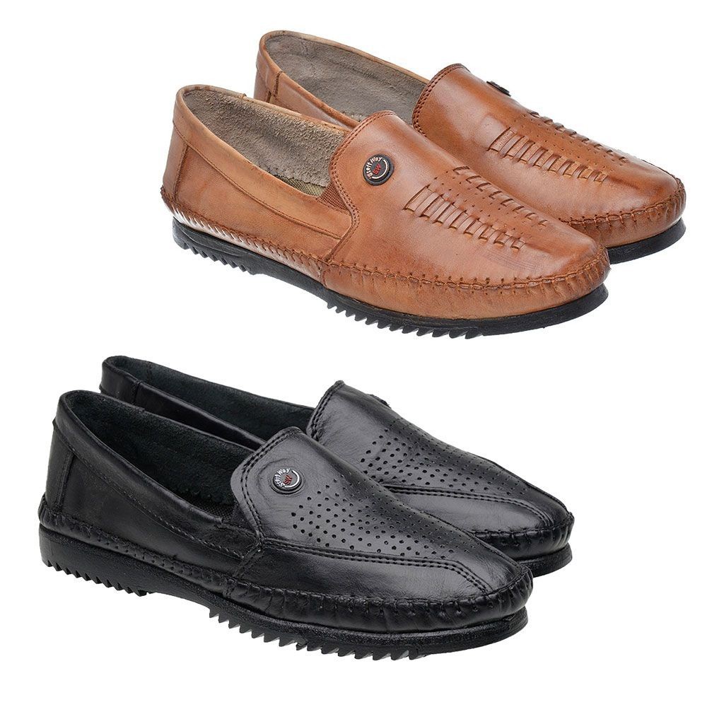 Kit 2 Pares Mocassim Sapato Masculino Sapatilha Artesanal Couro Legitimo Super Promoção