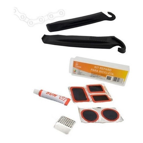 Kit Remendo Bicicleta Reparo E  Espatula Troca De Pneu Bike em Oferta na Shopee