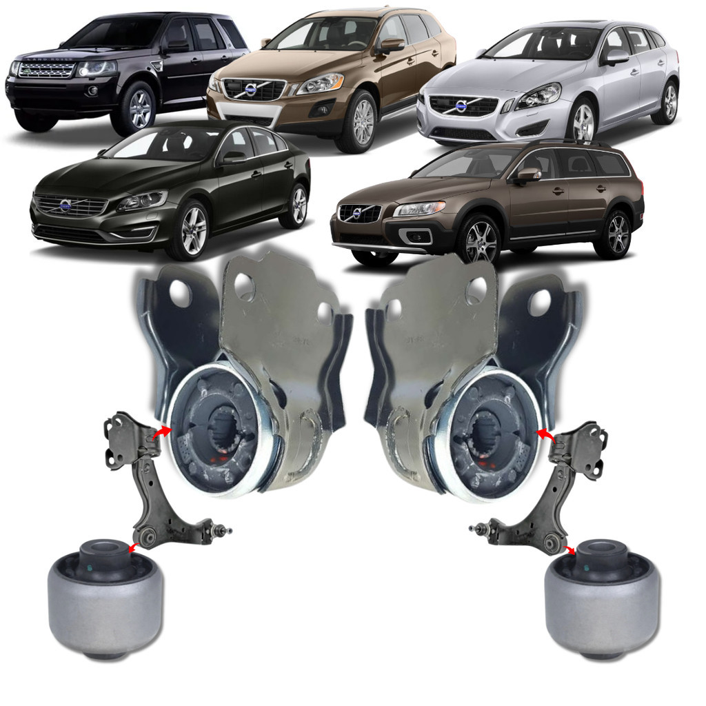 KIT 4 BUCHAS DA BANDEJA DIANTEIRA FREELANDER 2 VOLVO XC60 XC70 S60 S80 V60 V70 2006 2007 2008 2009 2010 2011 2012 2013 2014 2015
