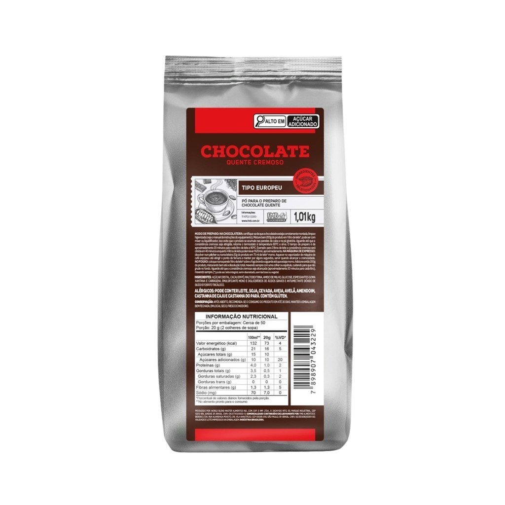 CHOCOLATE QUENTE CREMOSO PC 1,01 KG