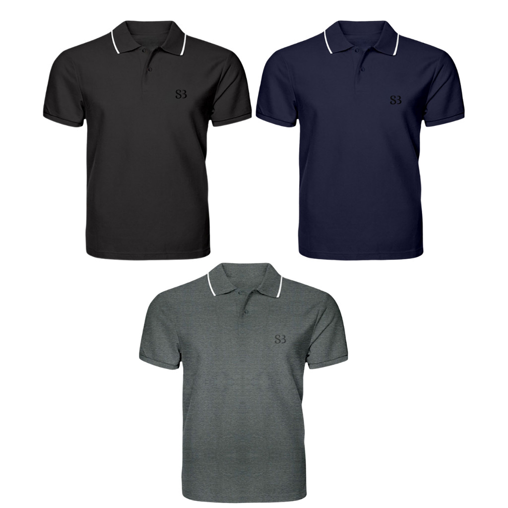 Kit 3 Camisas Blusas Gola Polo Algodão Piquet Tamanhos Grandes Especiais Plus Size G4 G5 G6