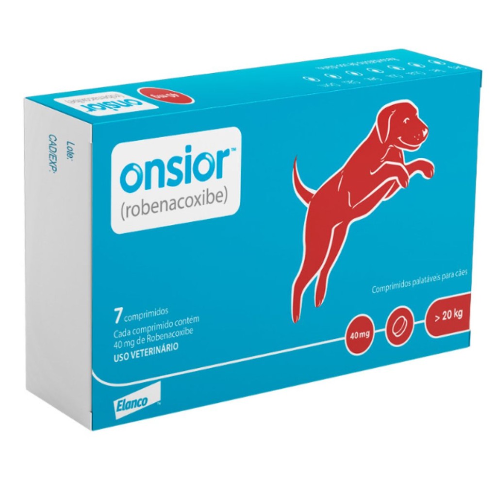 Onsior 40mg Cães Acima de 20kg Anti-inflamatório 7 Comp - Pets