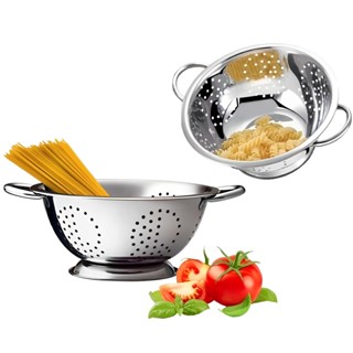 Escorredor De Massas Macarrão Alimentos Em Aço Inox 24cm em Oferta na Shopee