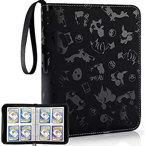 Álbum de 4 Bolsos 25/50 Páginas Pokémon Clip Brinquedo Coleção de Jogos Pasta Suporte para 200-400 Cartões Exibição de A