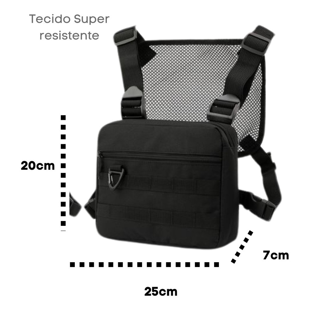 Bolsa Peito Mochila Frontal Motoboy Ombro Masculino Feminino Uber Flash Funcional