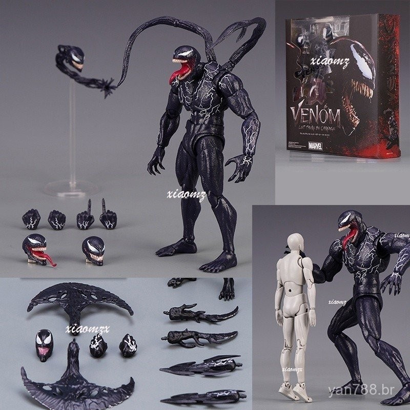 SHF Venom Marvel Movie View Change Face Movie Joint Doll Modelo de ação 5IK9