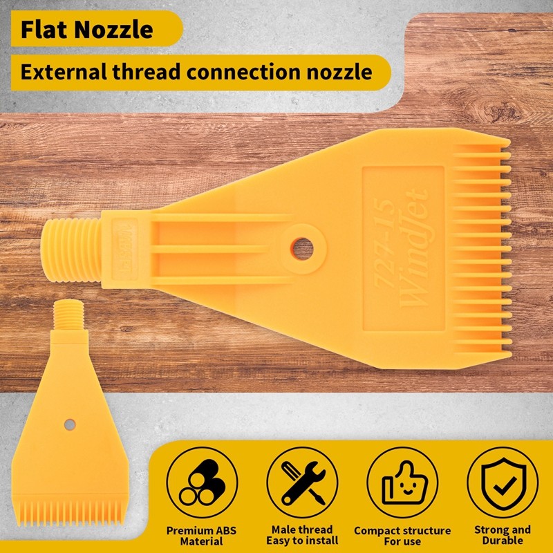 1/4BSP Rosca Macho ABS Furo Único Sopro De Ar Bocal Plano De Jato Amarelo — imagem 2 de 2