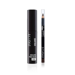 Kit Máscara de Cílios Volume + Lápis de Olhos Marrom Payot