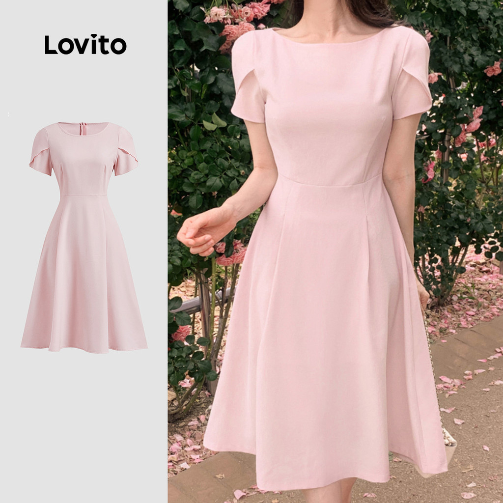 Lovito Vestido Básico Elegante De Verão/Primavera Para Mulheres L124AD695 - Women Clothes