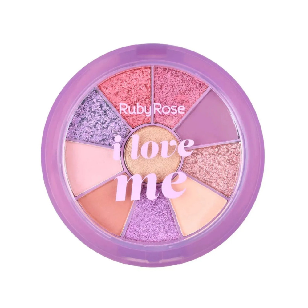 Paleta de Sombra e Iluminador Ruby Rose I Love Me