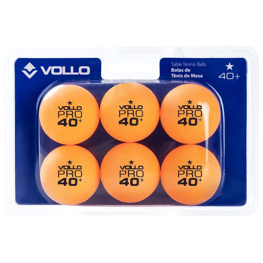 Bola de Tênis de Mesa Ping-Pong Laranja 1 Estrela 6 Unidades Vollo