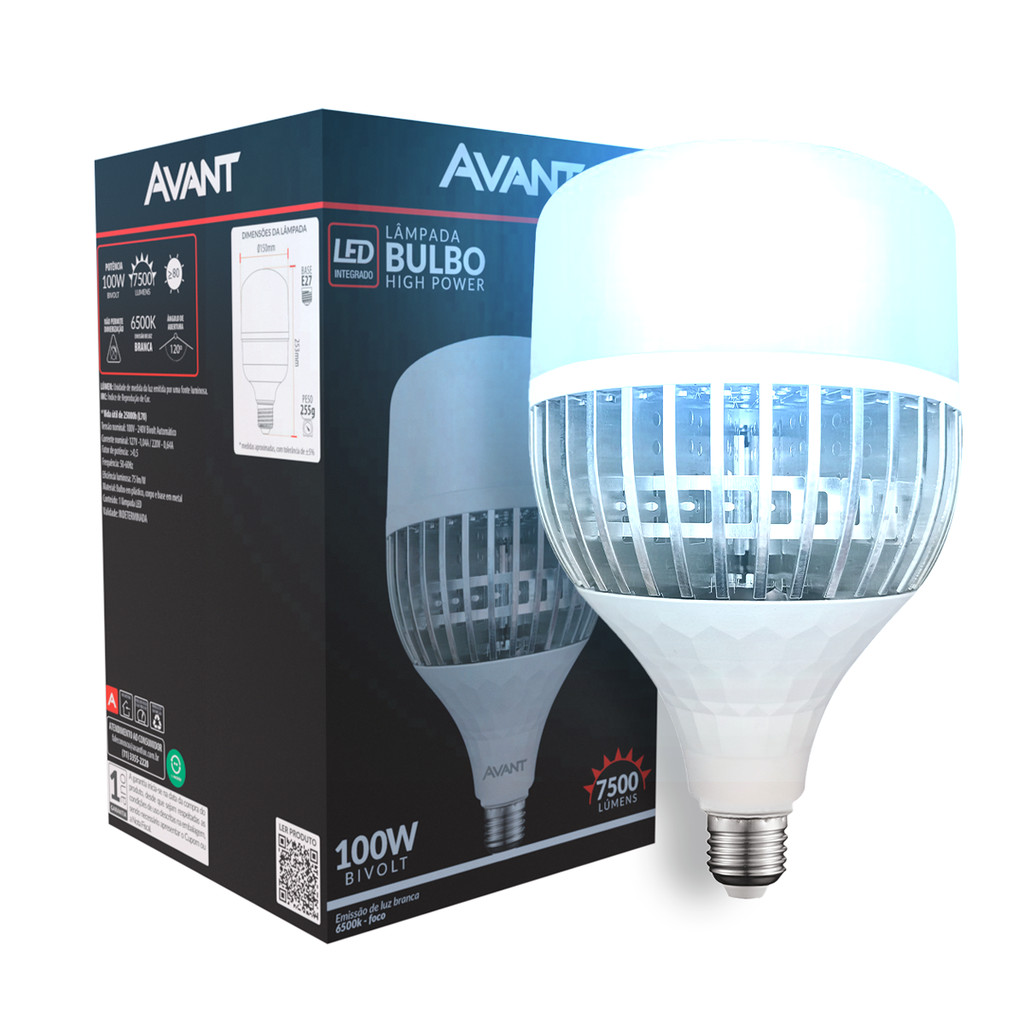 Lampada Led Bulbo hp 100w 6500K 110/220v  E27 - Avant