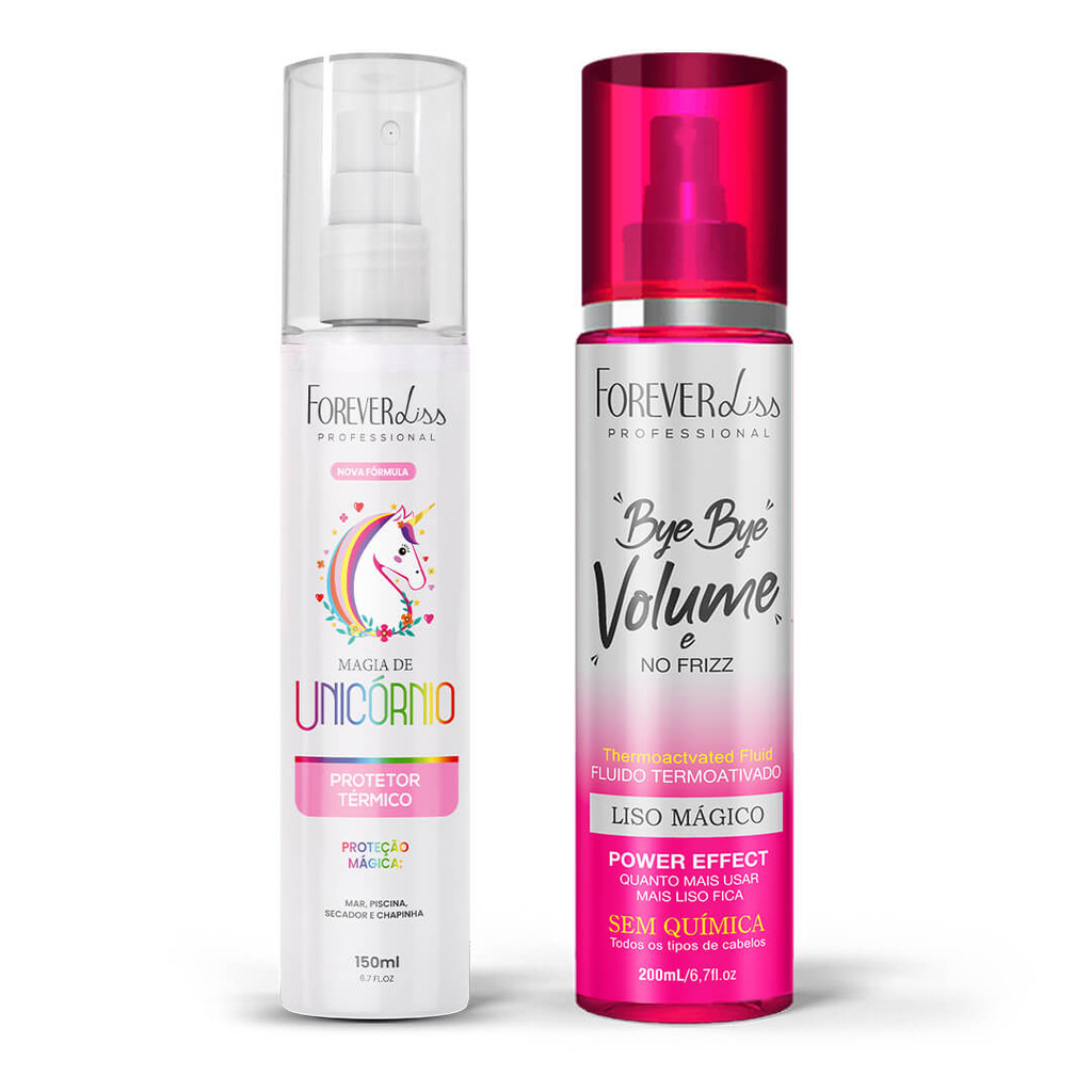 Kit Protetor Térmico Magia de Unicórnio e Bye Bye Volume Forever Liss em Oferta na Shopee