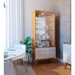 Cristaleira Ambiente Classic Nature Off White - Imcal em Oferta na Shopee