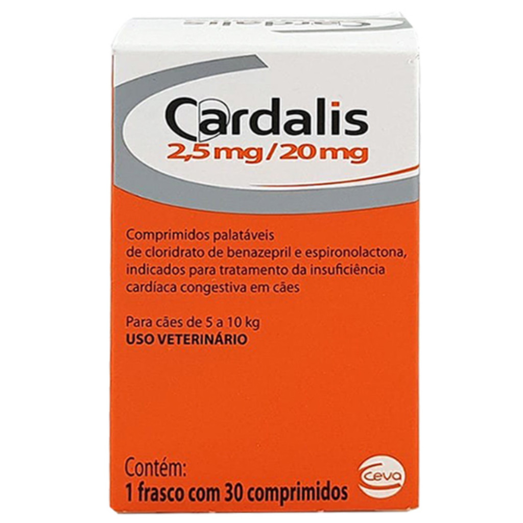Cardalis 2,5mg /20mg Para Cães 5 10kg 30 Comprimidos Ceva - Pets
