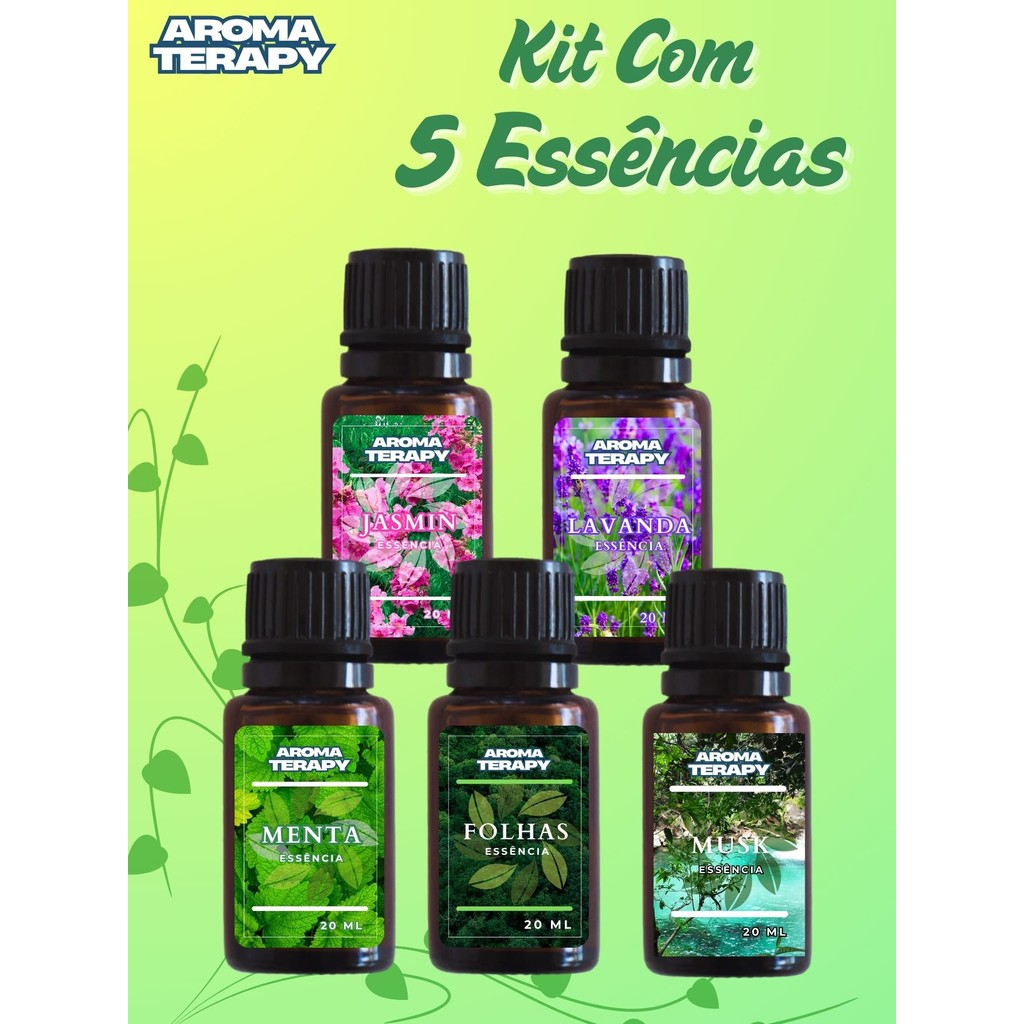 Kit de Essências Aromatizantes Para Umidificador 20ml | Difusor de Ar à Base de Água