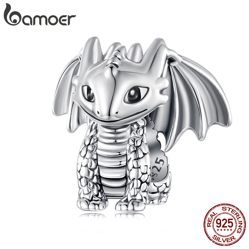 Bamoer 925 Prata Esterlina Jóias Dragão Voador Pingente Pulseira Acessórios Série