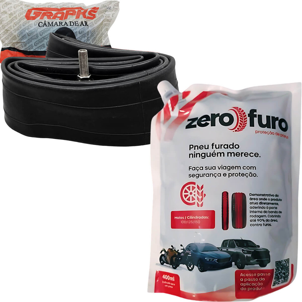 Kit Camara De Ar Pneu Aro 17 Vacina Pneu 400Ml Grapks + Michelin