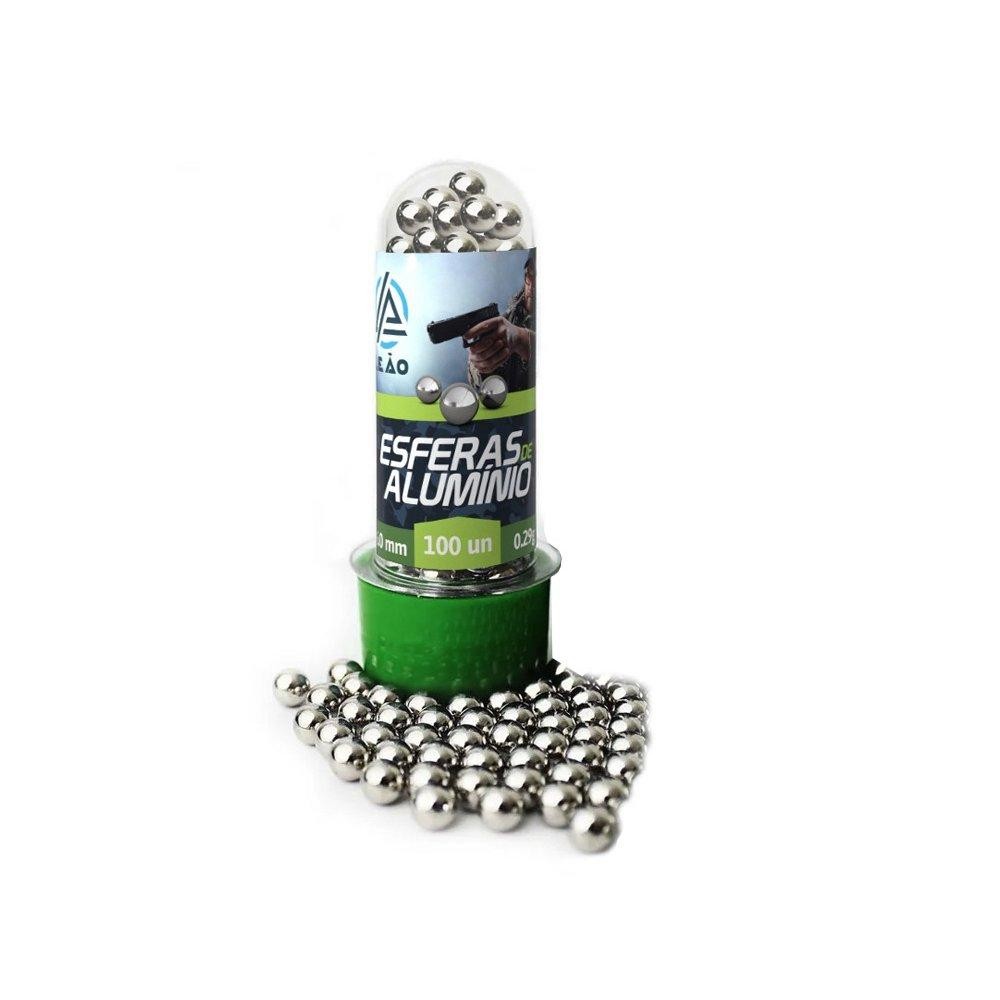 Esfera Munição BBs Metal Aluminio 0.29g 6mm com100und - Leão - Sports & Outdoors