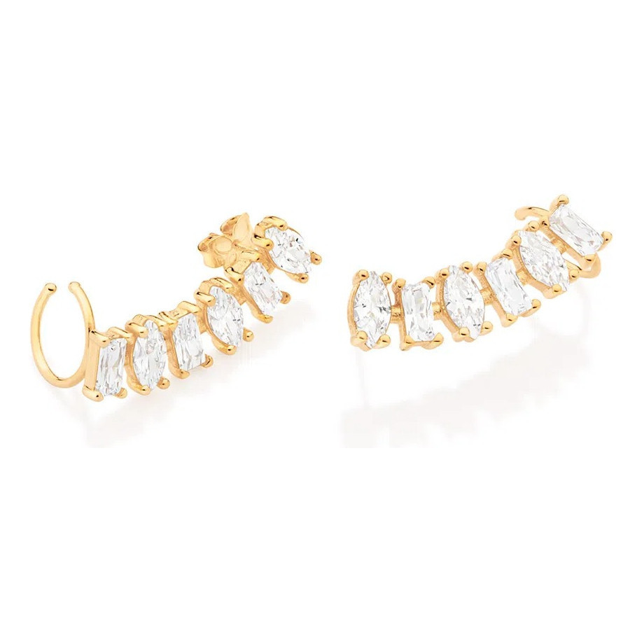Brinco Ear Cuff Cravejado Zircônias - Rommanel 527158