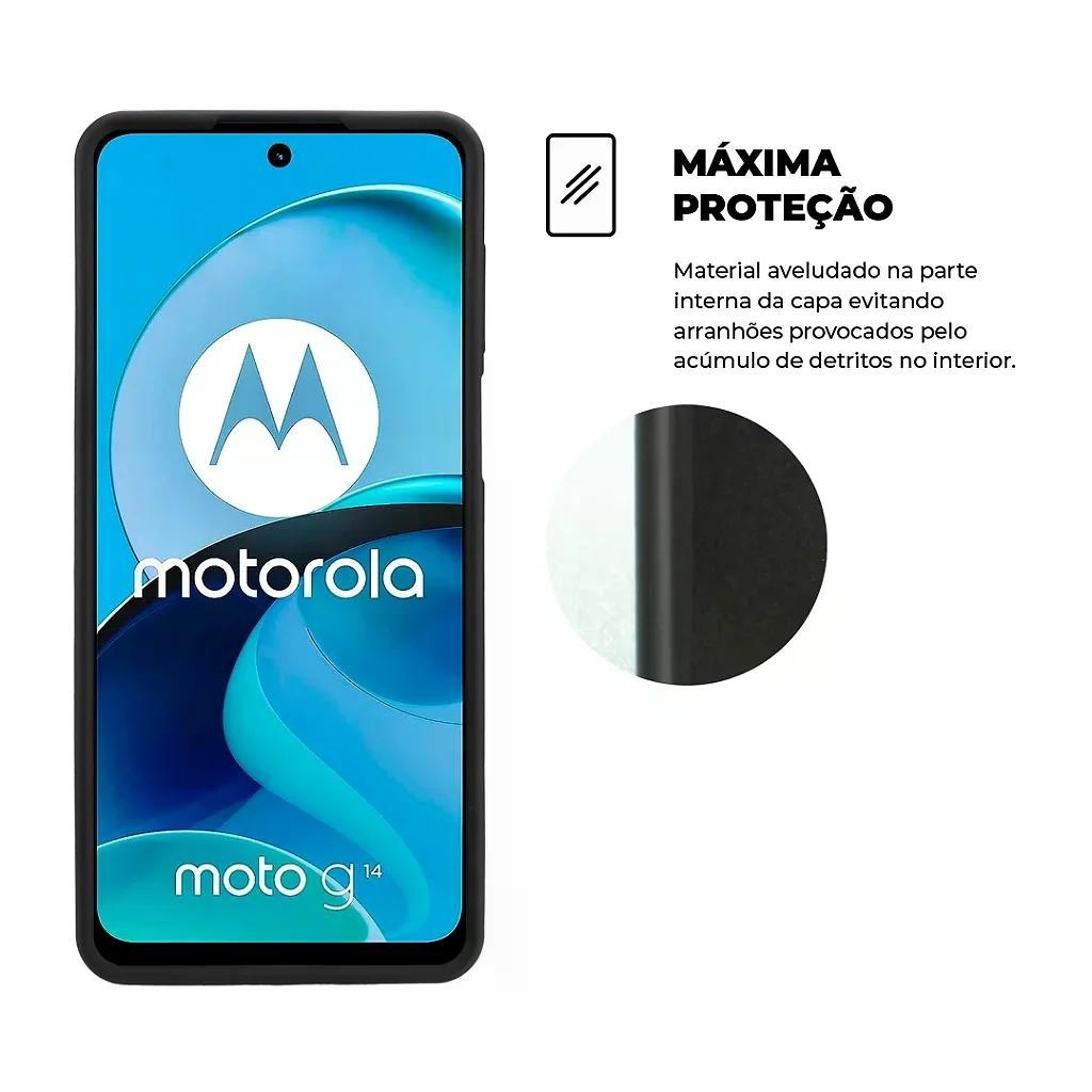Detalhes do Kit Capa Silicon Veloz e Película Hydrogel HD para Motorola Moto G14 - Gshield