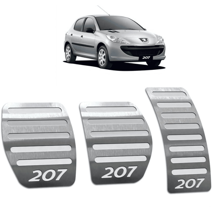 Pedaleira Peugeot 207 09/15 Manual Aço Inox - Não fura o pedal em Oferta na Shopee