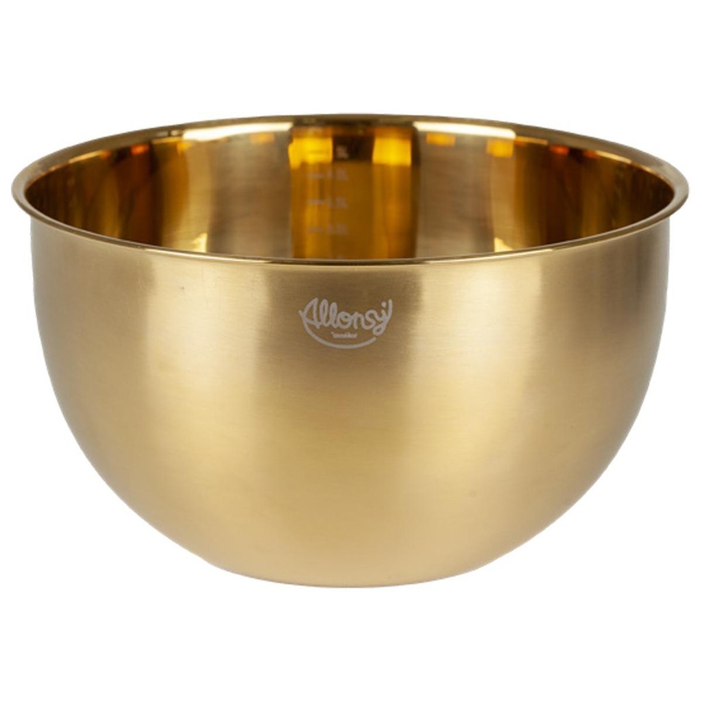 Bowl Tigela de cozinha Multiuso de Inox 4,5L com medidas Dourado Preparar Armazenar Servir em Oferta na Shopee