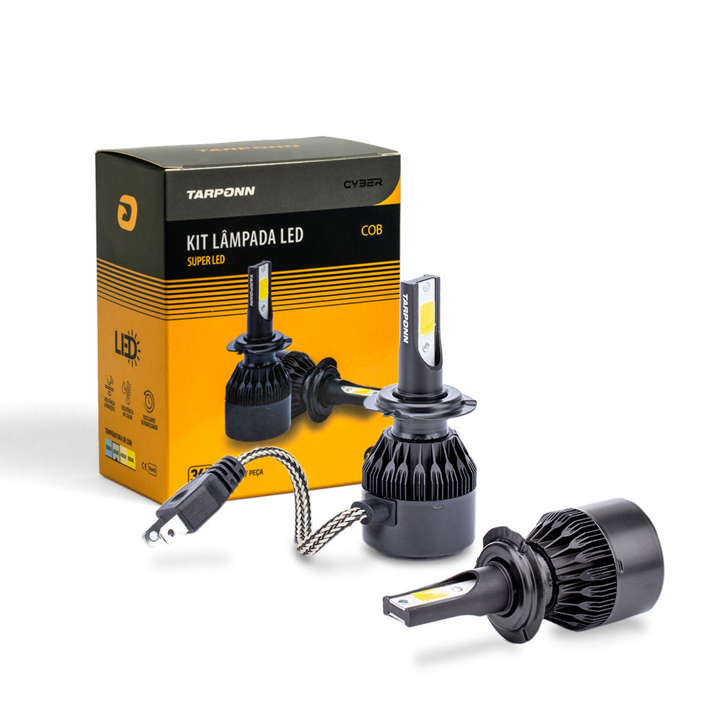 Kit Par De Lampada Super Led Cyber 6000k Tarponn 6400 Lumens 36w Efeito Xenon - Spare Parts and Accessories for Vehicles