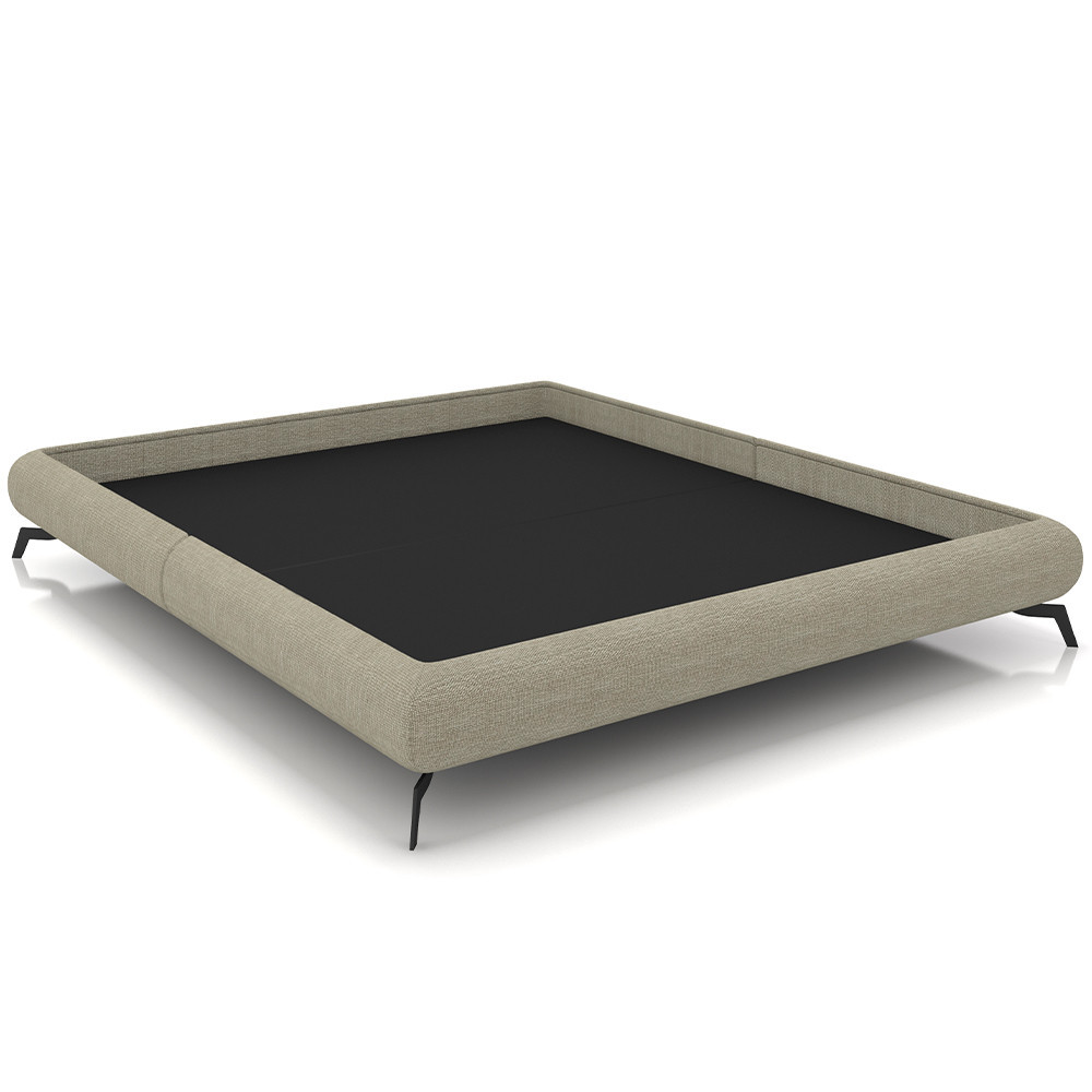 Cama Casal Queen Pés de Ferro Estilo Industrial 176cm Otto P05 Linho Bege - Lyam Decor - Home & Living