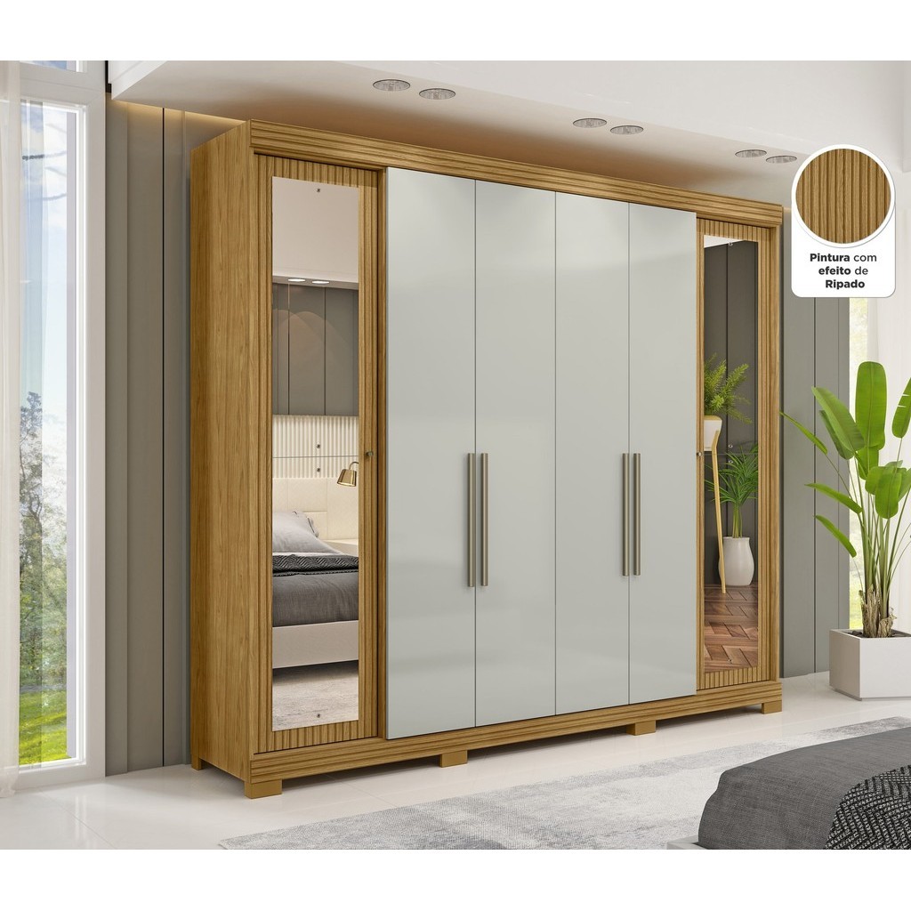 Guarda Roupa Casal 6 Portas 2 Gav Bogotá Espresso Móveis Marrocos/Off White - Home & Living
