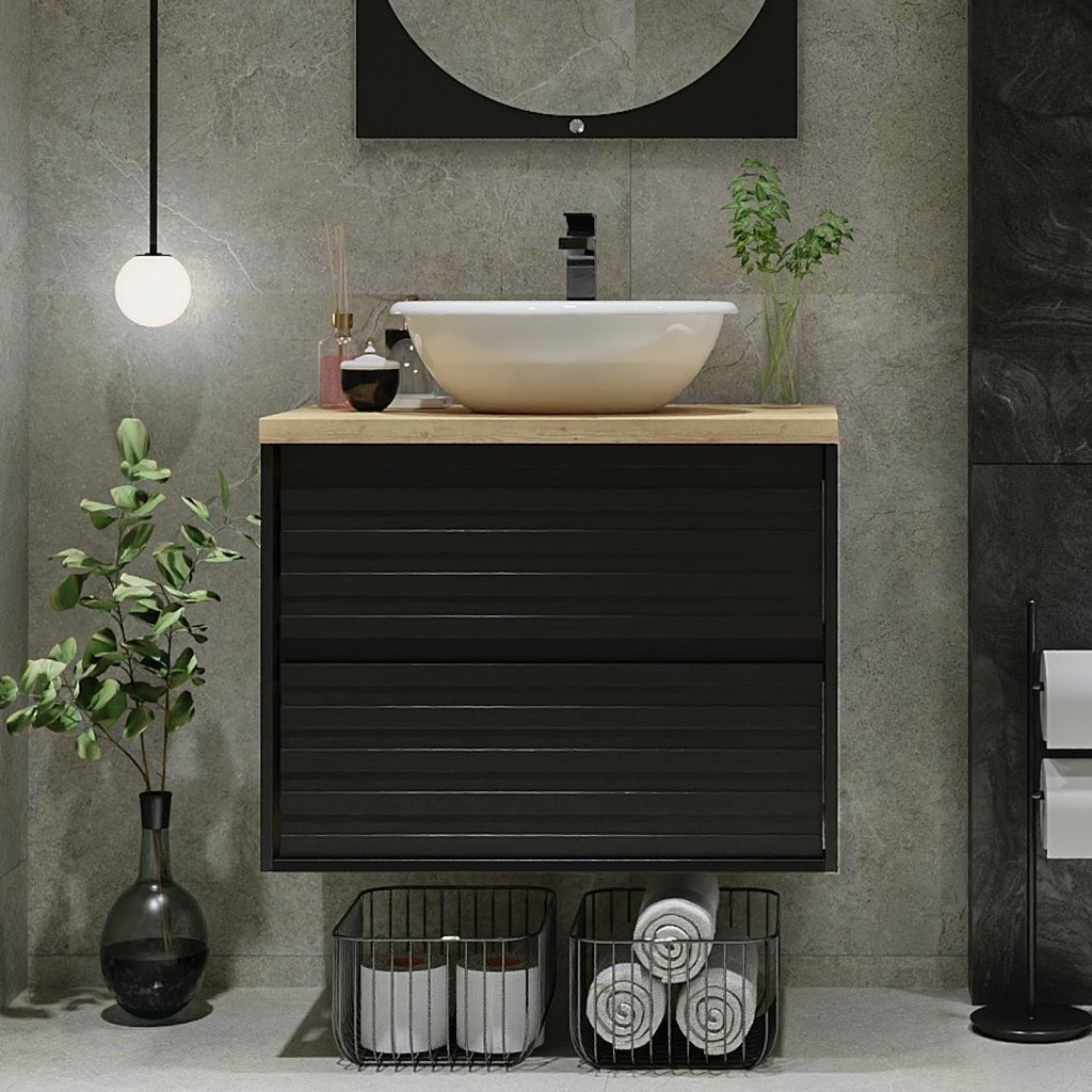 Gabinete para Banheiro 70cm Jade  Preto